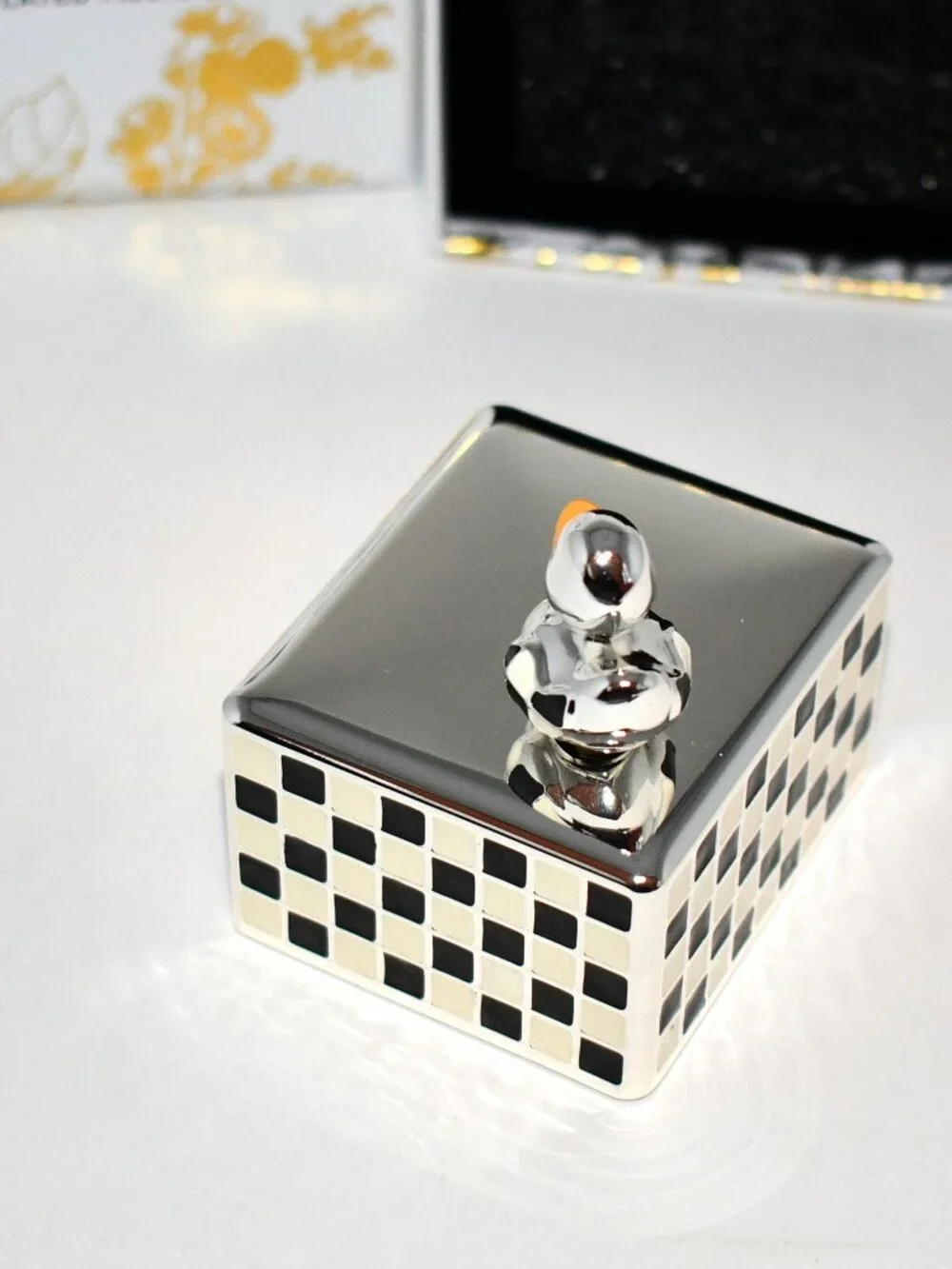 Mackenzie Childs Duck Silver Plated Music Box #78220-1113 NWT